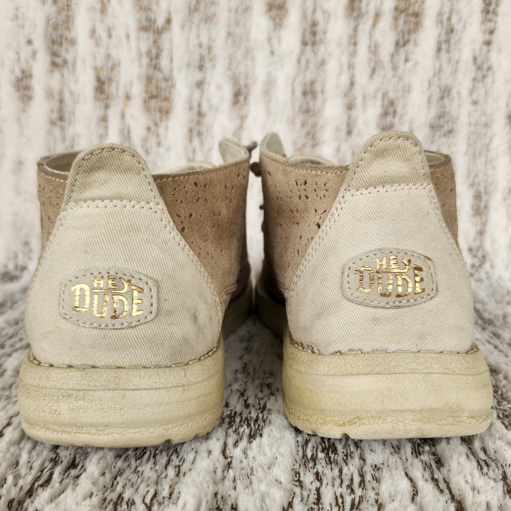 Hey Dude "Wendy Mid Suede Boho" Ivory Tan Leather | Women's Size 7 - Picture 6 of 16